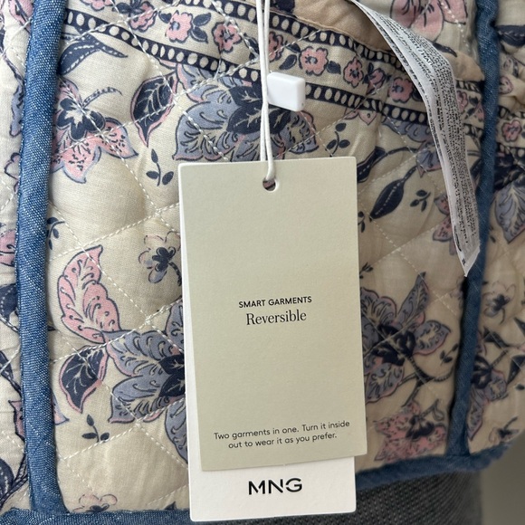 Mango Women’s Reversible Quilt Jacket Size Large Floral NWT - Picture 10 of 12